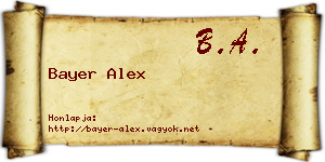 Bayer Alex névjegykártya